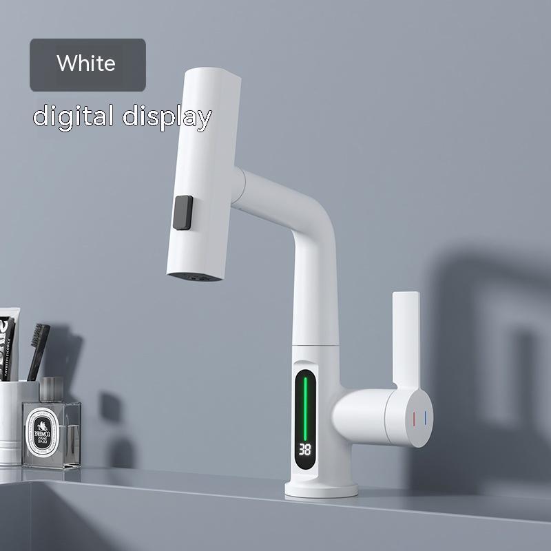 Intelligent Digital Display Faucet Pull-out Basin Faucet Temperature