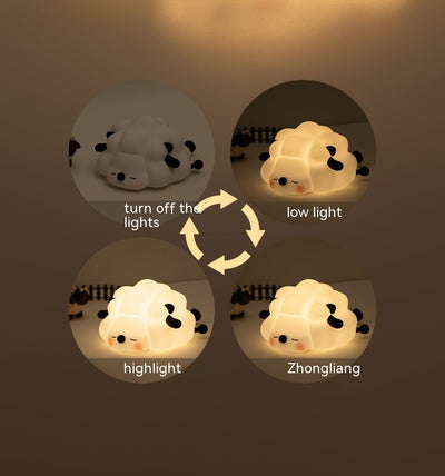 Cute Silicone Night Lights Sheep Cartoon Bedroom Lamp For Children's Room Decor