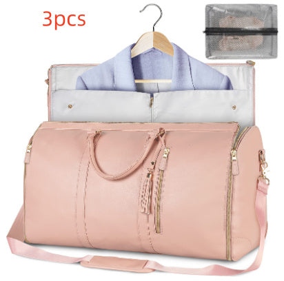 Large Capacity Travel Duffle Bag Women's Handbag Folding Suit Bag