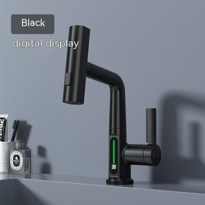 Intelligent Digital Display Faucet Pull-out Basin Faucet Temperature