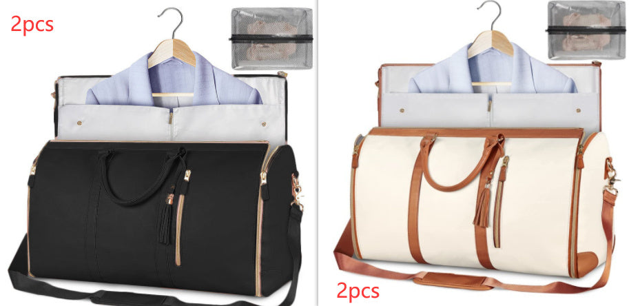 Large Capacity Travel Duffle Bag Women's Handbag Folding Suit Bag