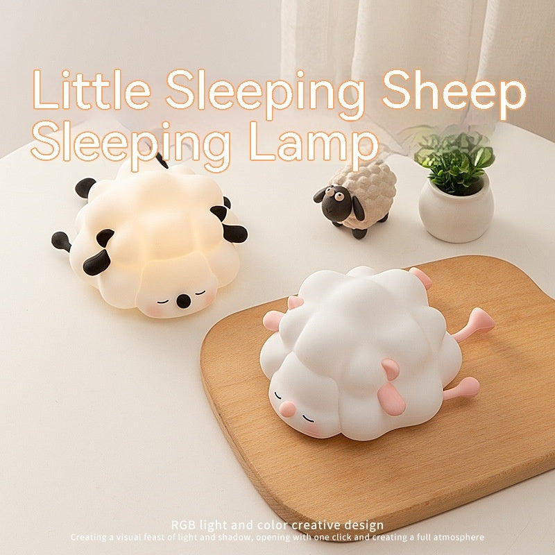 Cute Silicone Night Lights Sheep Cartoon Bedroom Lamp For Children's Room Decor