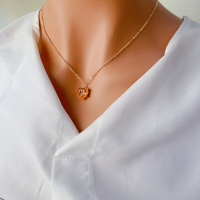 Women's Fashion Casual Heart-shaped Zircon Pendant Necklace