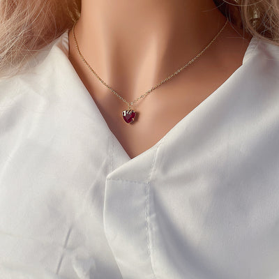 Women's Fashion Casual Heart-shaped Zircon Pendant Necklace