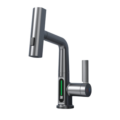 Intelligent Digital Display Faucet Pull-out Basin Faucet Temperature