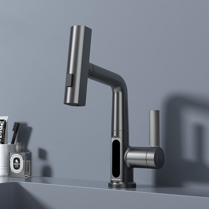 Intelligent Digital Display Faucet Pull-out Basin Faucet Temperature