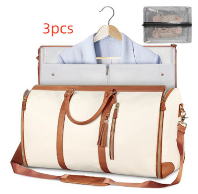 Large Capacity Travel Duffle Bag Women's Handbag Folding Suit Bag