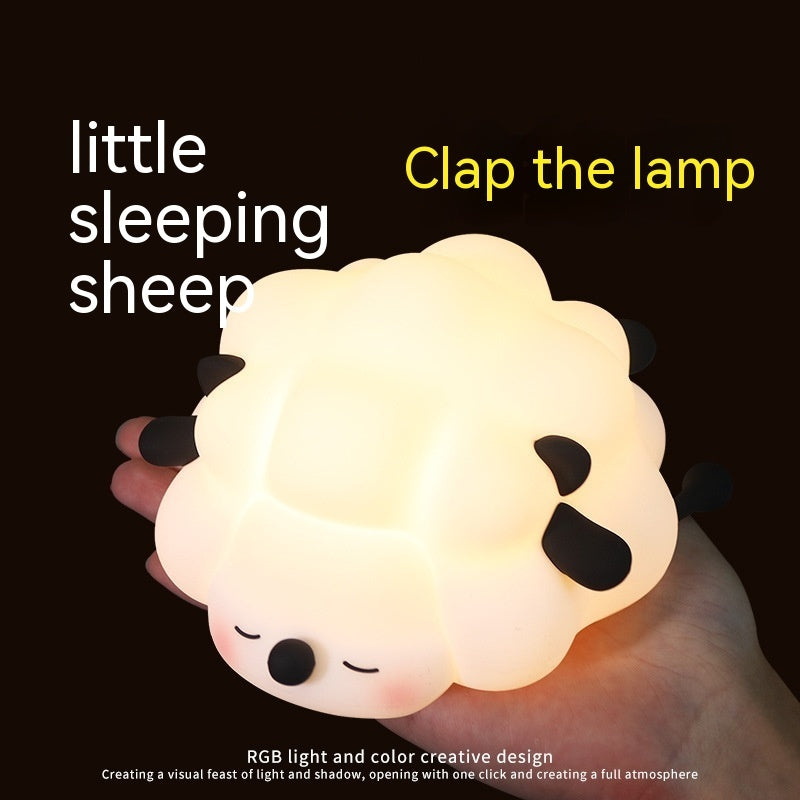 Cute Silicone Night Lights Sheep Cartoon Bedroom Lamp For Children's Room Decor