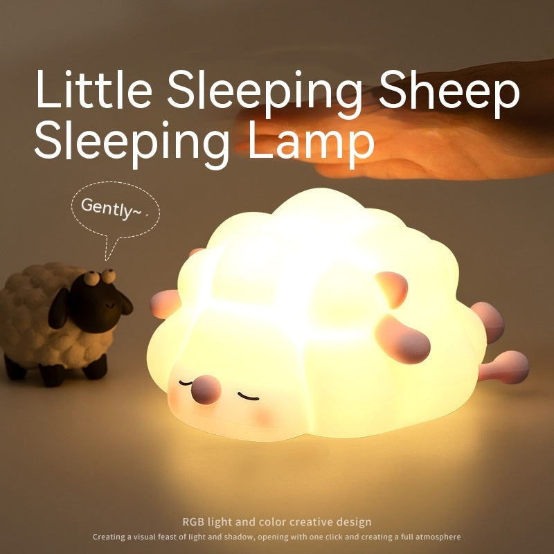 Cute Silicone Night Lights Sheep Cartoon Bedroom Lamp For Children's Room Decor